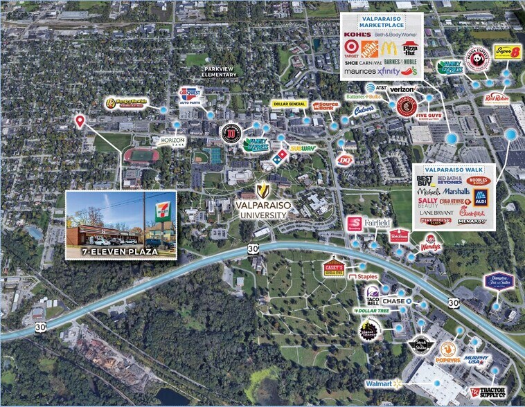 706 Lincolnway, Valparaiso, IN for lease - Aerial - Image 2 of 4