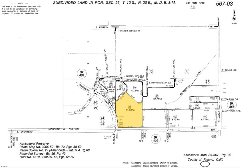 1568 E Champlain Dr, Fresno, CA for sale - Plat Map - Image 1 of 1