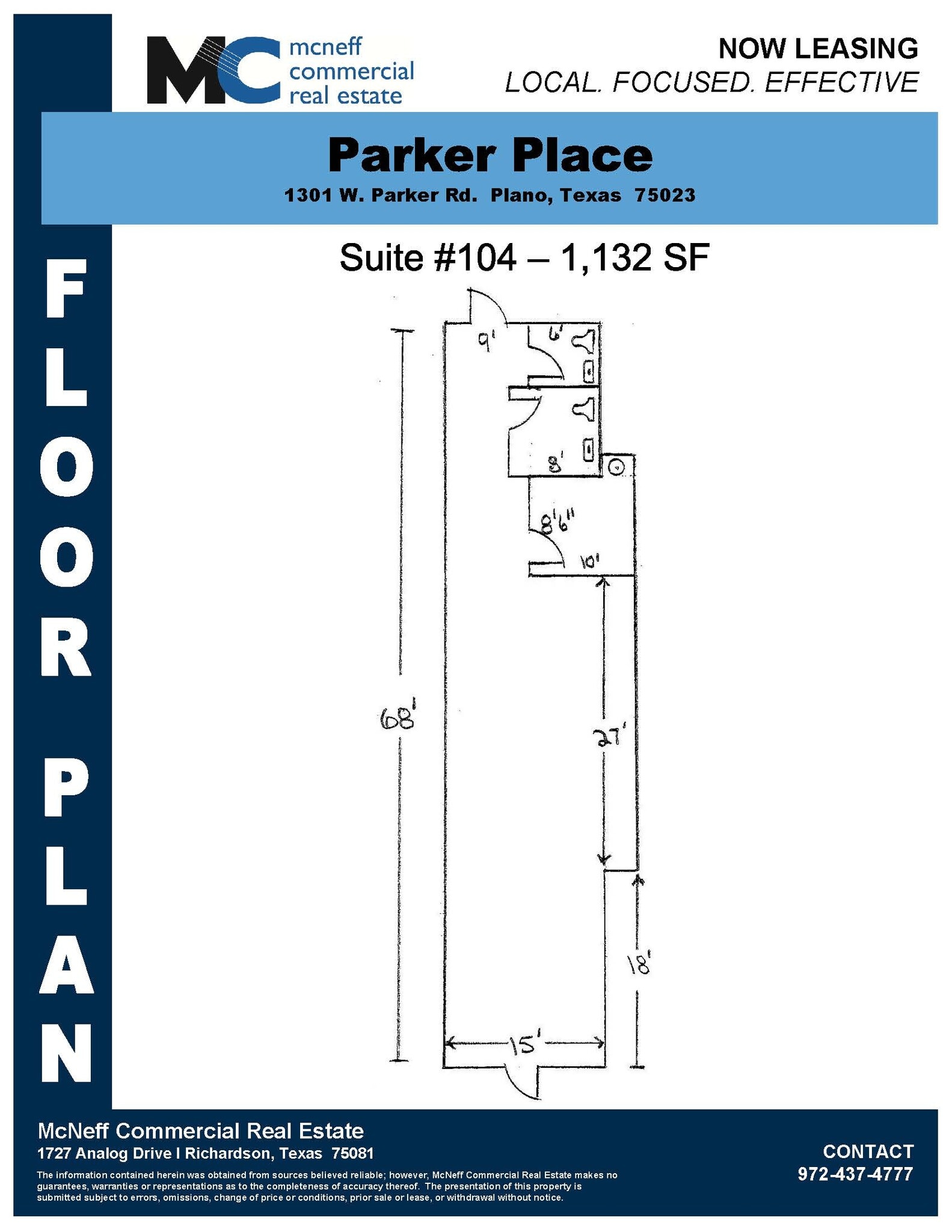 1301 W Parker Rd, Plano, TX for lease Floor Plan- Image 1 of 1