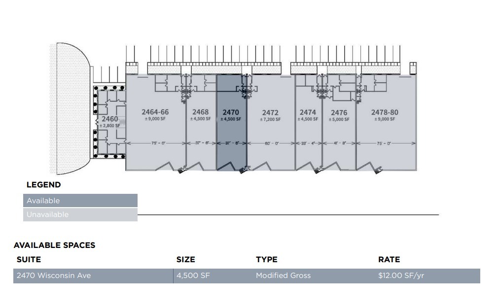 2460-2478 Wisconsin Ave, Downers Grove, IL for lease Floor Plan- Image 1 of 1