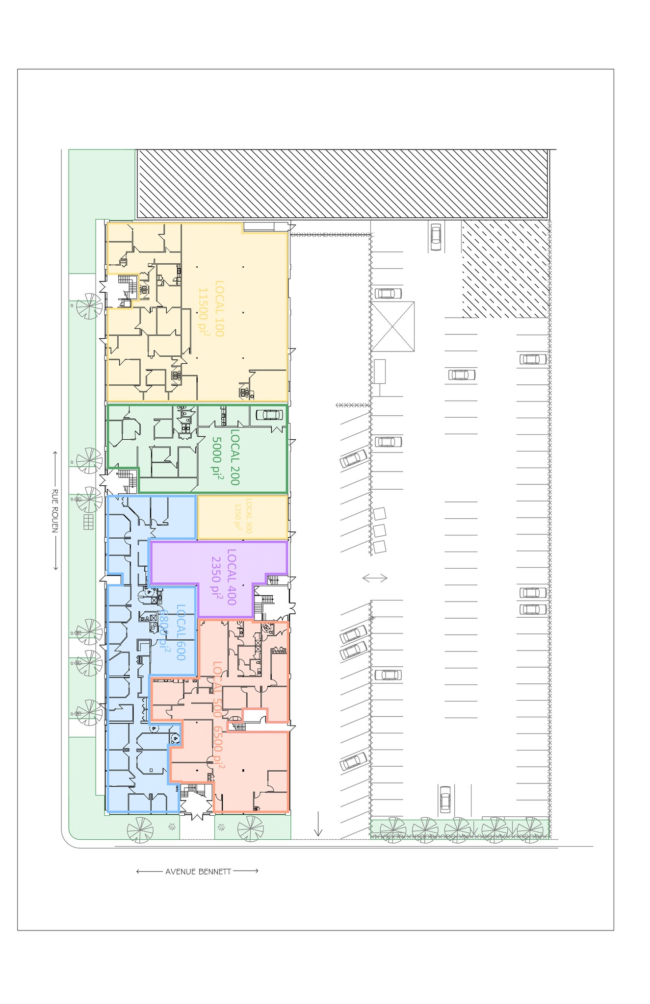 2250-2300 Av Bennett, Montréal, QC for lease Site Plan- Image 1 of 2