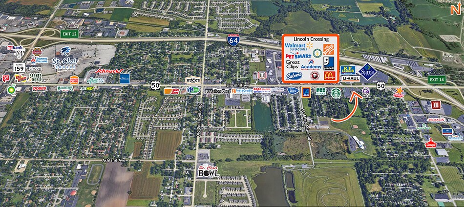1407 W Highway 50, O'Fallon, IL for sale - Aerial - Image 2 of 2