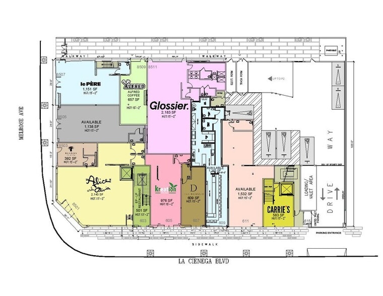 N 8501-8513 Melrose Ave/603-615 N La Cienega Blvd, West Hollywood, CA for lease - Floor Plan - Image 3 of 6