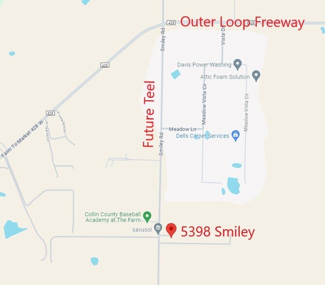 5398 Smiley Rd, Celina, TX 75009 5 Acres at Tollway and Outer Loop in