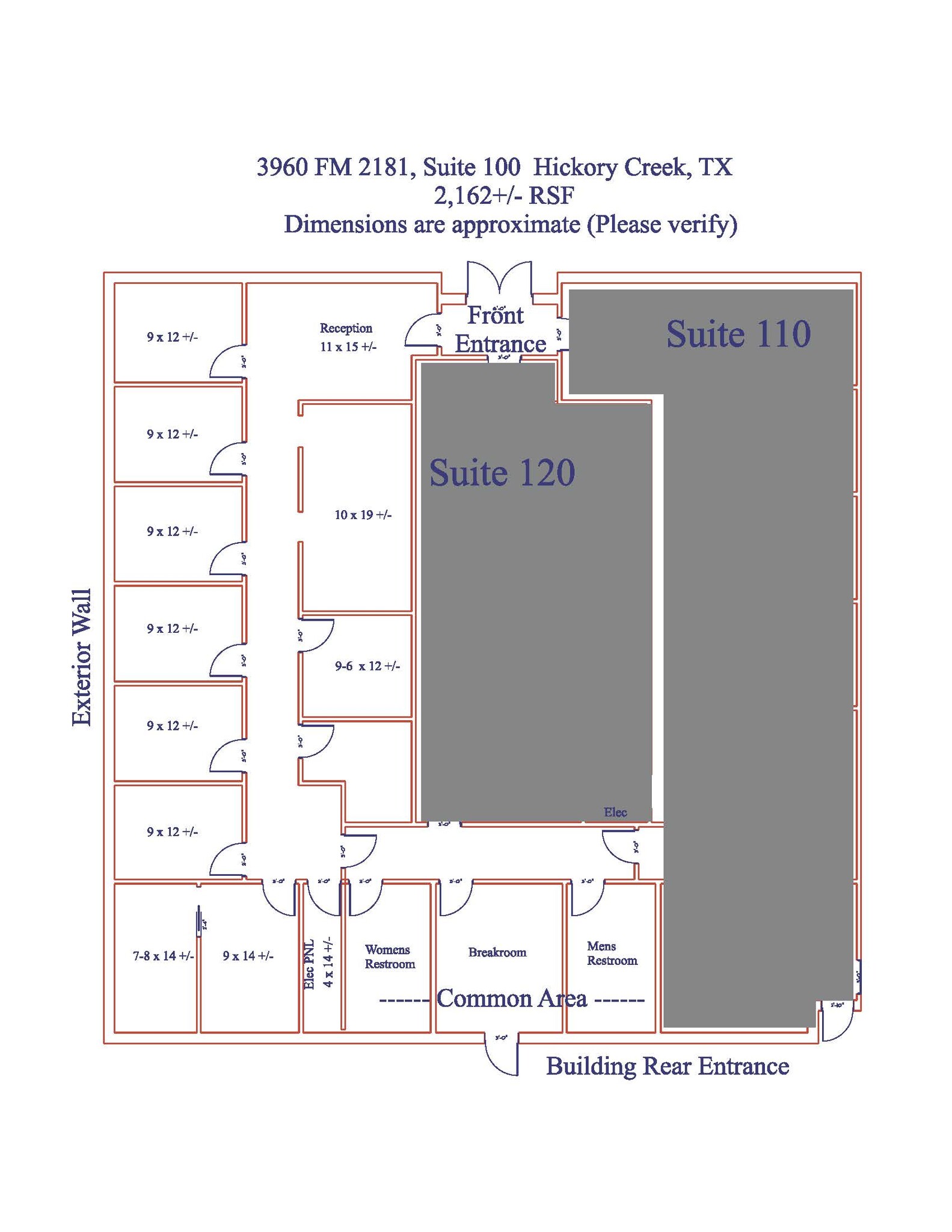 3960 FM 2181, Hickory Creek, TX for lease Floor Plan- Image 1 of 1