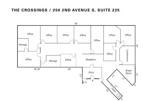 250 2nd Ave S, Minneapolis, MN 55401 - Unit 225 -  - Floor Plan - Image 1 of 1