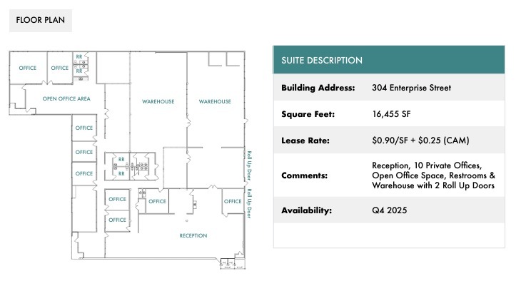 302 Enterprise St, Escondido, CA for lease Floor Plan- Image 1 of 1