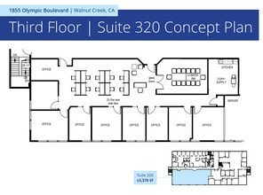 1855 Olympic Blvd, Walnut Creek, CA for lease Floor Plan- Image 1 of 1