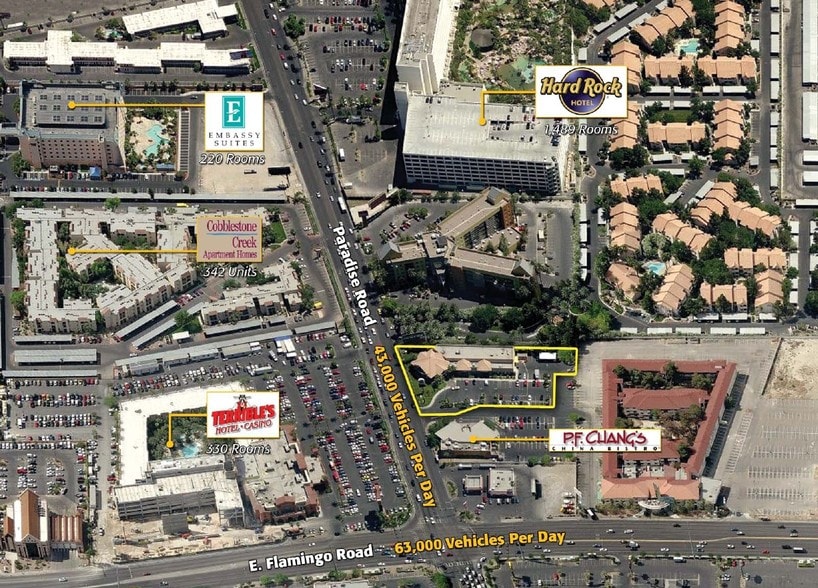 4211 Paradise Rd, Las Vegas, NV for lease - Aerial - Image 2 of 5