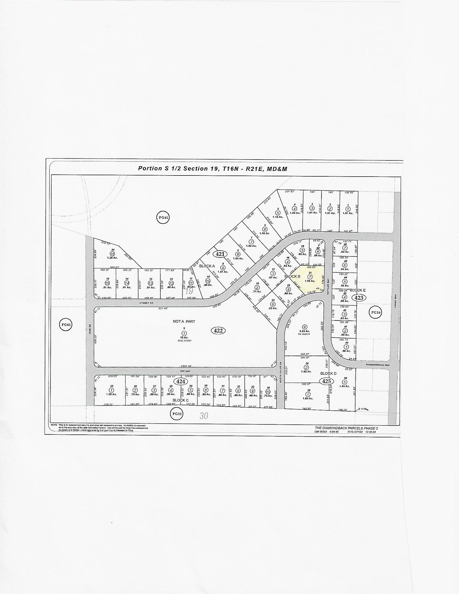 93 N Julius Ln, Mound House, NV for sale Plat Map- Image 1 of 1