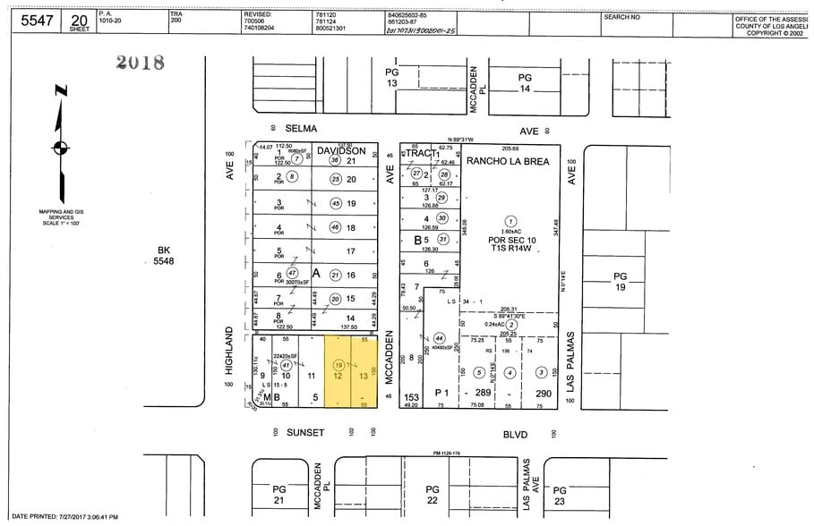 6751 W Sunset Blvd, Hollywood, CA for sale - Plat Map - Image 1 of 1