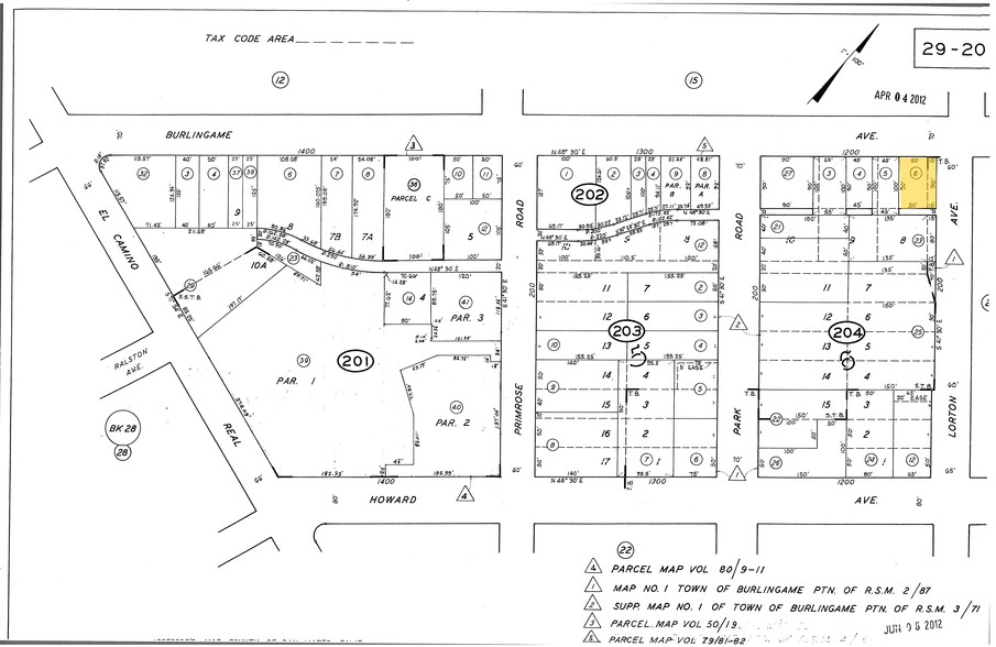 287 Lorton Ave, Burlingame, CA for lease - Plat Map - Image 2 of 2