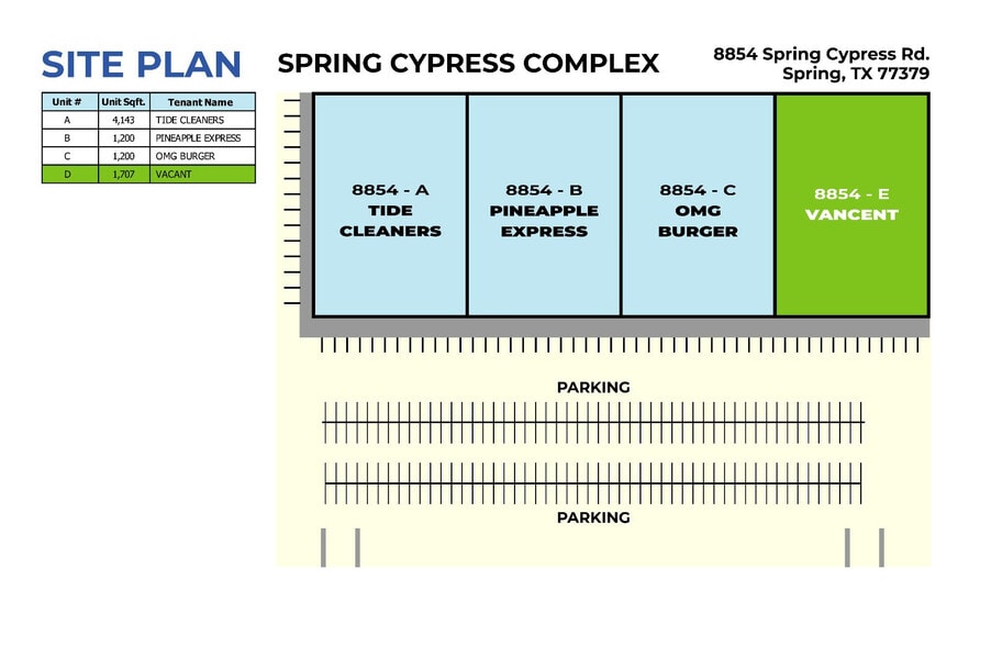 8854 Spring Cypress Rd, Spring, TX for lease - Site Plan - Image 2 of 2
