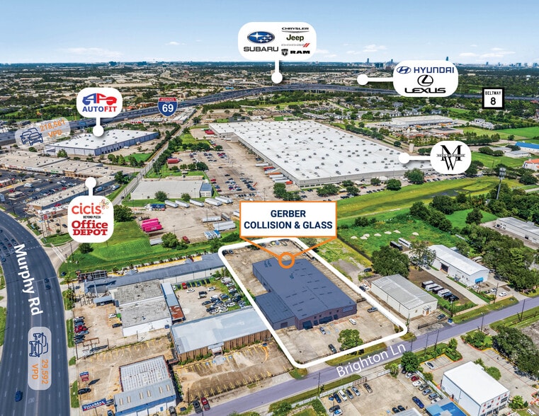 10522 Brighton Ln, Houston, TX for sale - Aerial - Image 2 of 4