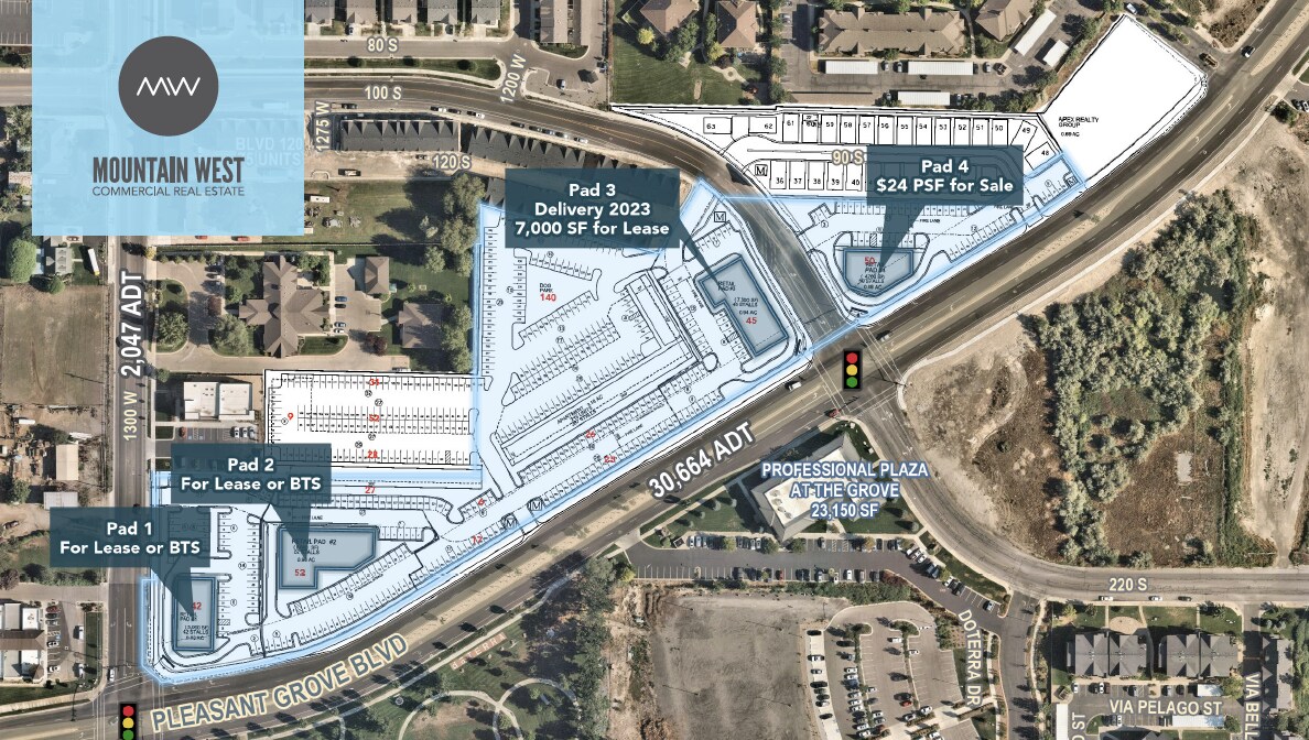 100 S Pleasant Grove Blvd, Pleasant Grove, UT for sale Aerial- Image 1 of 1