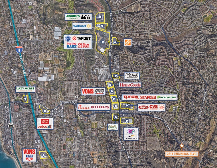 2211 Encinitas Blvd, Encinitas, CA for lease - Aerial - Image 3 of 8