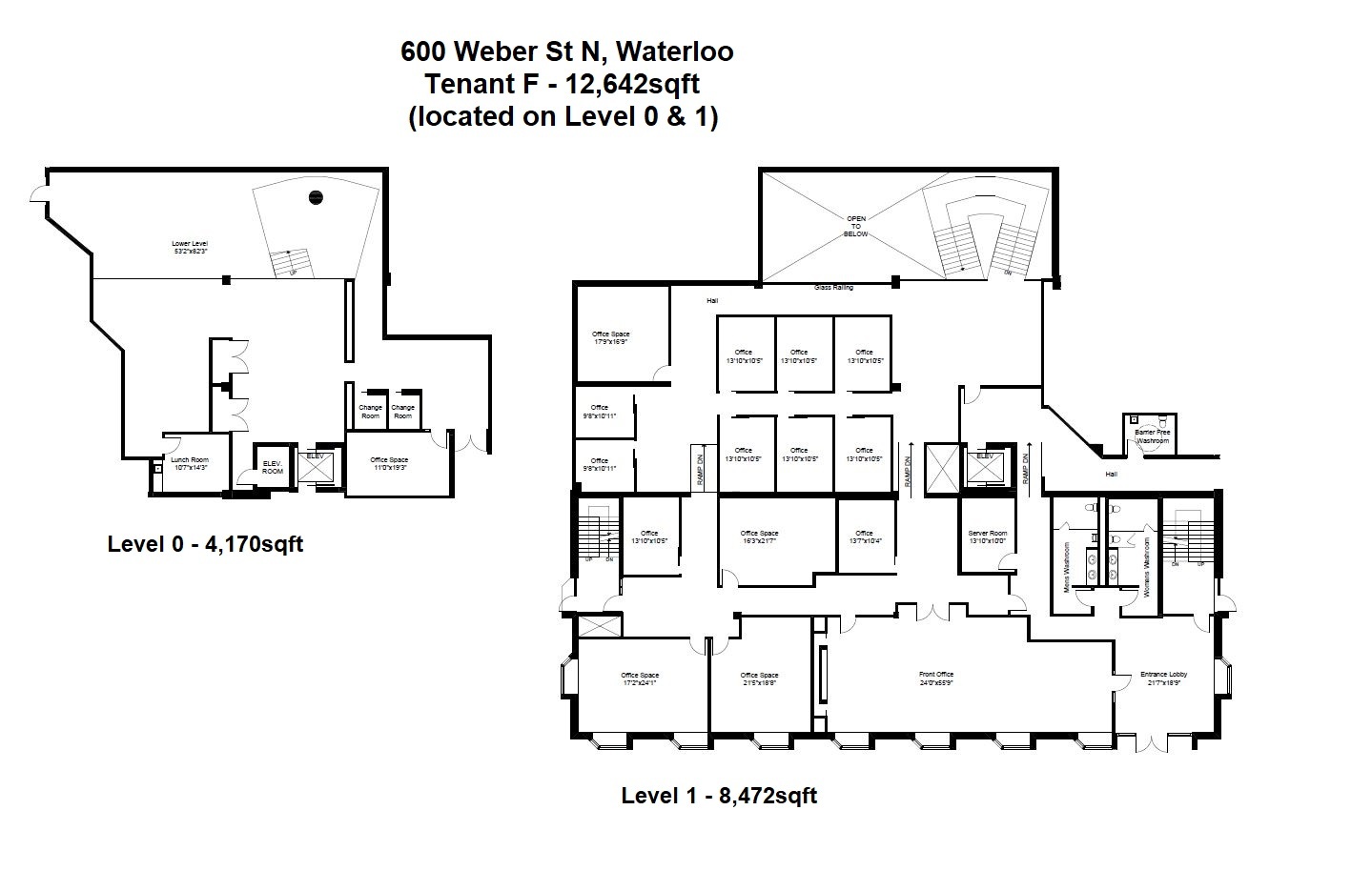 600 Weber St N, Waterloo, ON for lease Floor Plan- Image 1 of 2