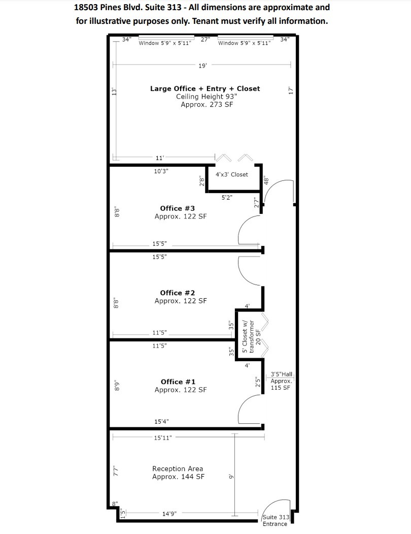 18503 Pines Blvd, Pembroke Pines, FL for lease Floor Plan- Image 1 of 7