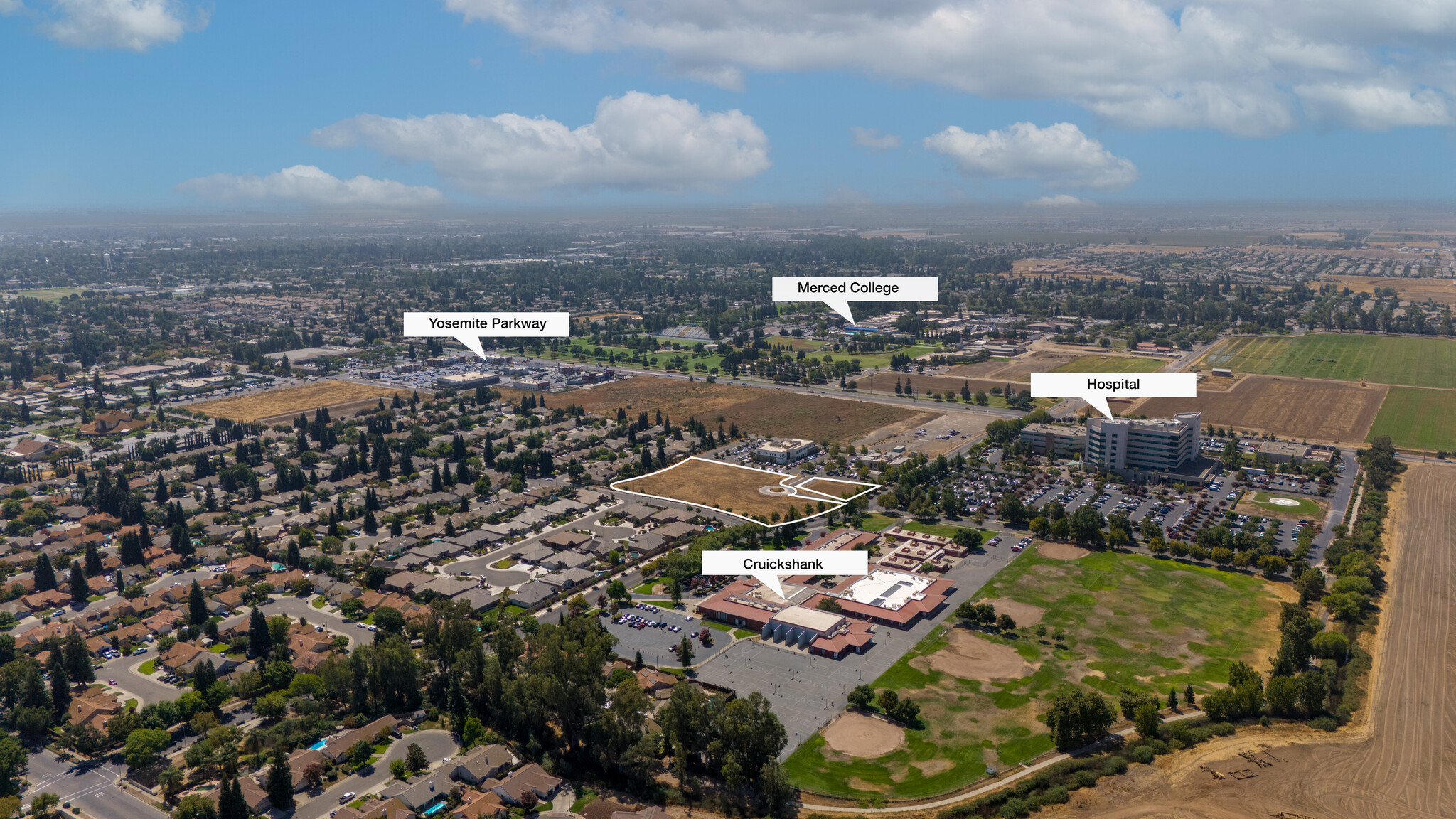 500 Mercy Avenue, Merced, CA for sale Aerial- Image 1 of 19