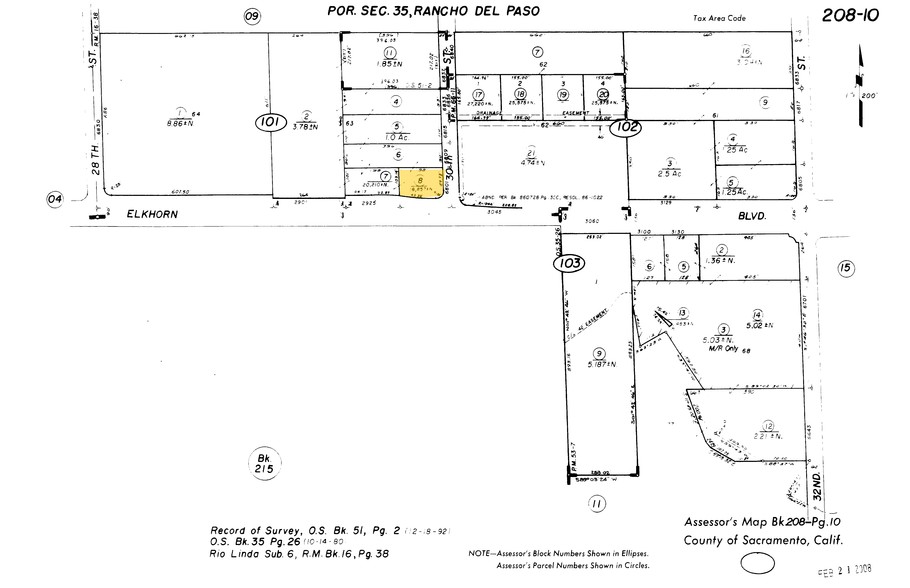 6801 30th St, North Highlands, CA for sale - Plat Map - Image 3 of 3