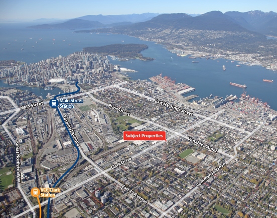 1026-1032 Clark Dr, Vancouver, BC for sale Aerial- Image 1 of 3