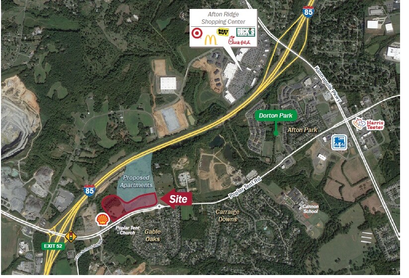 6841 Poplar Tent Rd, Concord, NC for sale Aerial- Image 1 of 3