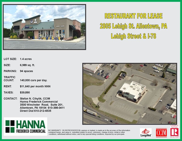 2805 Lehigh St, Allentown, PA for lease - Building Photo - Image 1 of 2