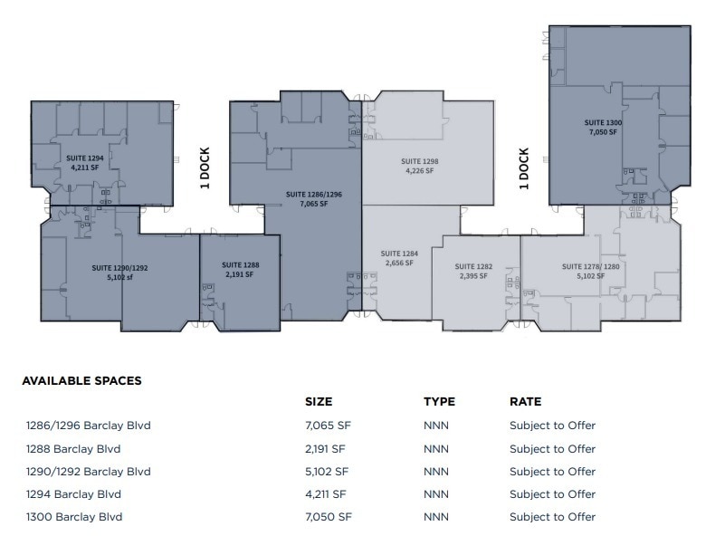 1278-1300 Barclay Blvd, Buffalo Grove, IL for lease Floor Plan- Image 1 of 1