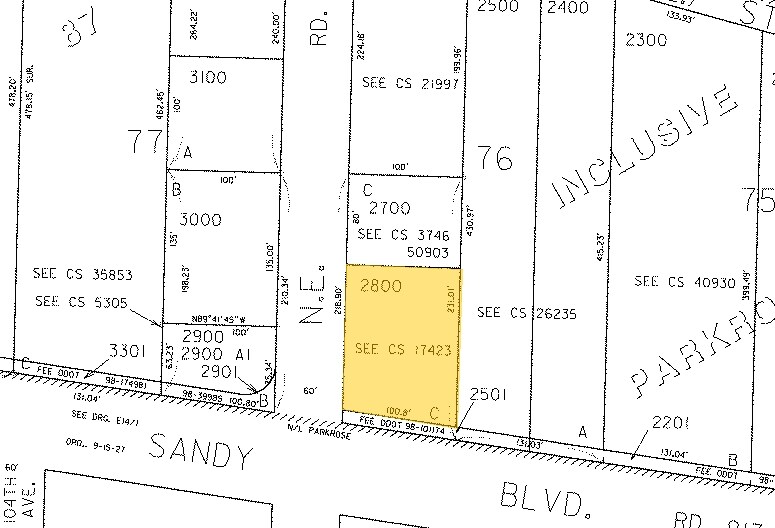 10505 NE Sandy Blvd, Portland, OR for sale Plat Map- Image 1 of 1