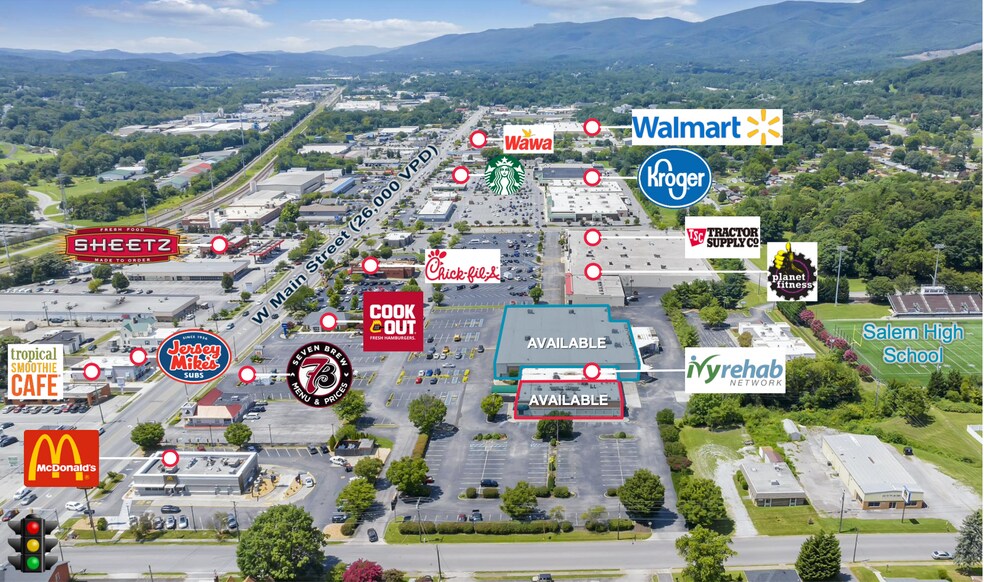 1215-1227 W Main St, Salem, VA for lease - Building Photo - Image 1 of 2