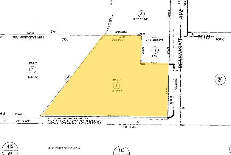 NWC Beaumont Ave & Oak Valley Pky, Beaumont, CA for sale - Plat Map - Image 2 of 3