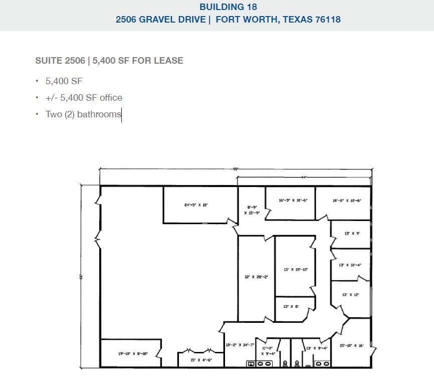 2501-2519 Gravel Dr, Fort Worth, TX for lease Floor Plan- Image 1 of 1