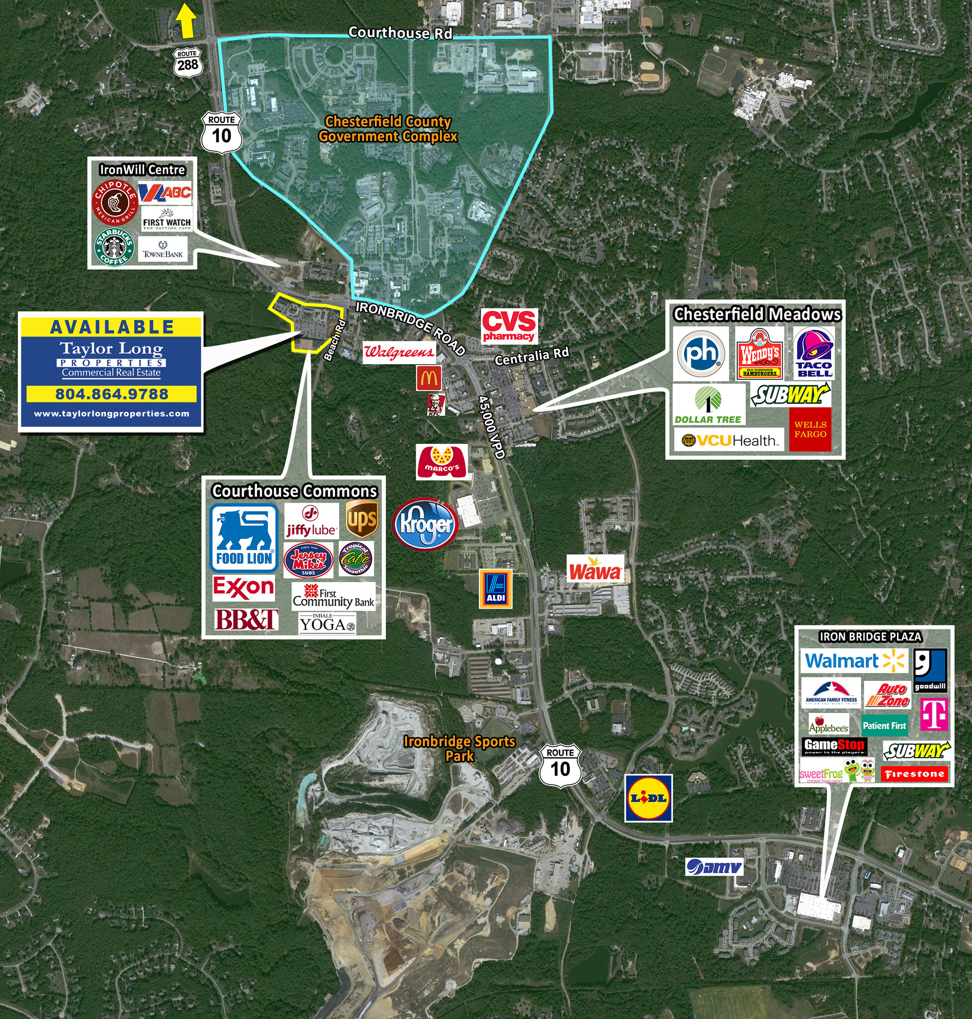 7000 Commons Plz, Chesterfield, VA for lease Aerial- Image 1 of 5