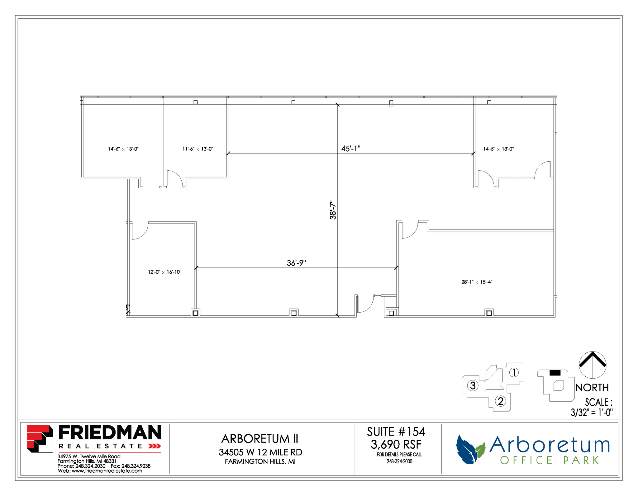 34505 W 12 Mile Rd, Farmington Hills, MI for lease Floor Plan- Image 1 of 3