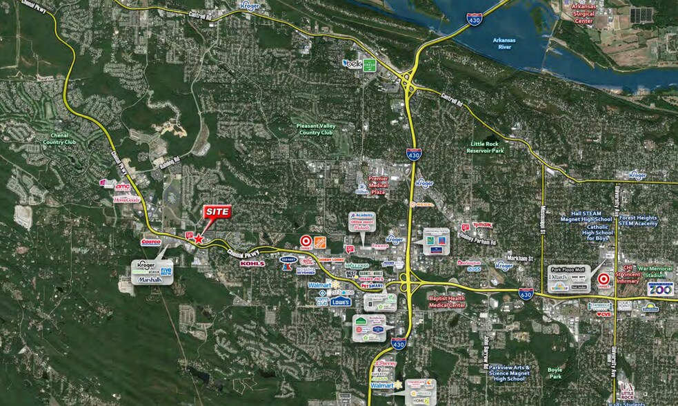 15400 Chenal Pkwy, Little Rock, AR for lease - Aerial - Image 3 of 4