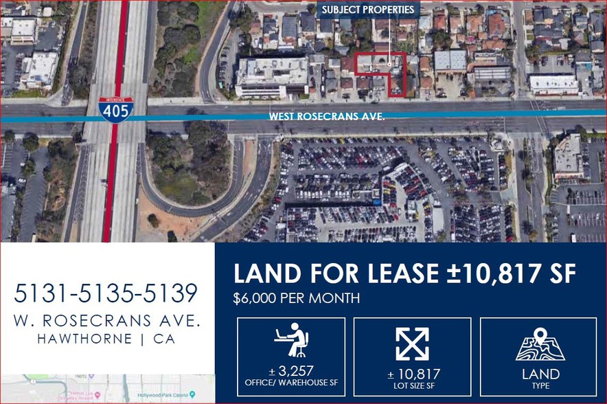 5131 W Rosecrans Ave, Hawthorne, CA for lease - Aerial - Image 1 of 1