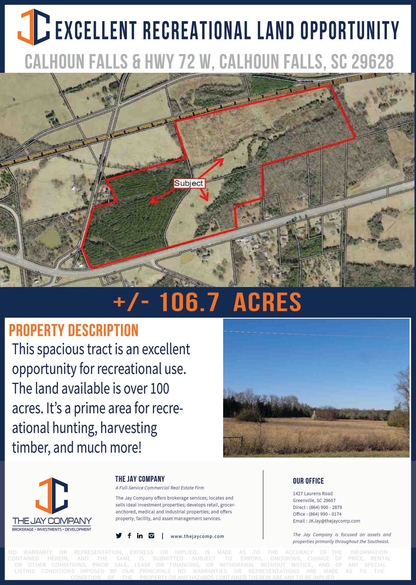 0 Highway 72, Calhoun Falls, SC for sale Primary Photo- Image 1 of 1