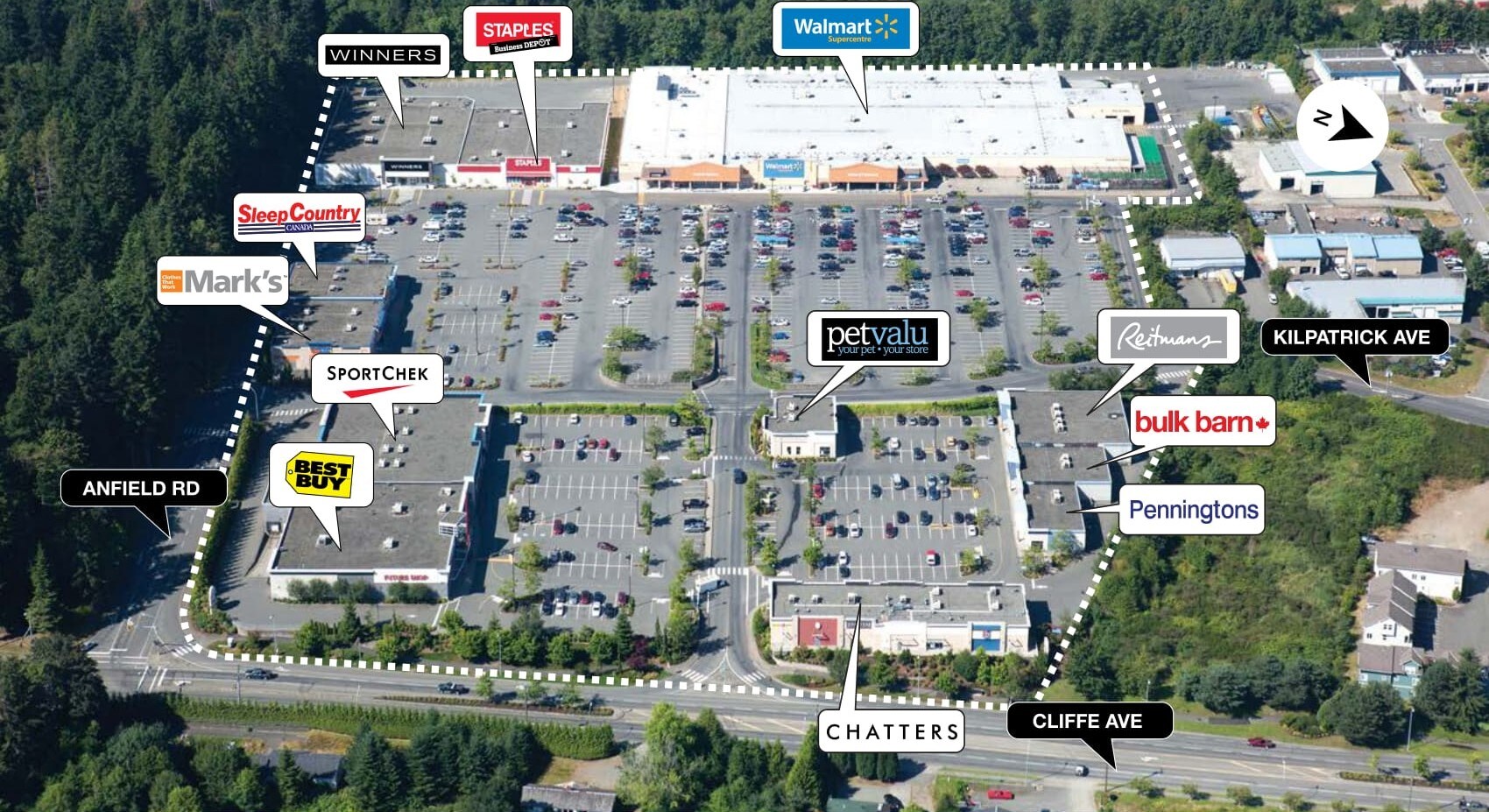 3199 Cliffe Ave, Courtenay, BC for sale Aerial- Image 1 of 1