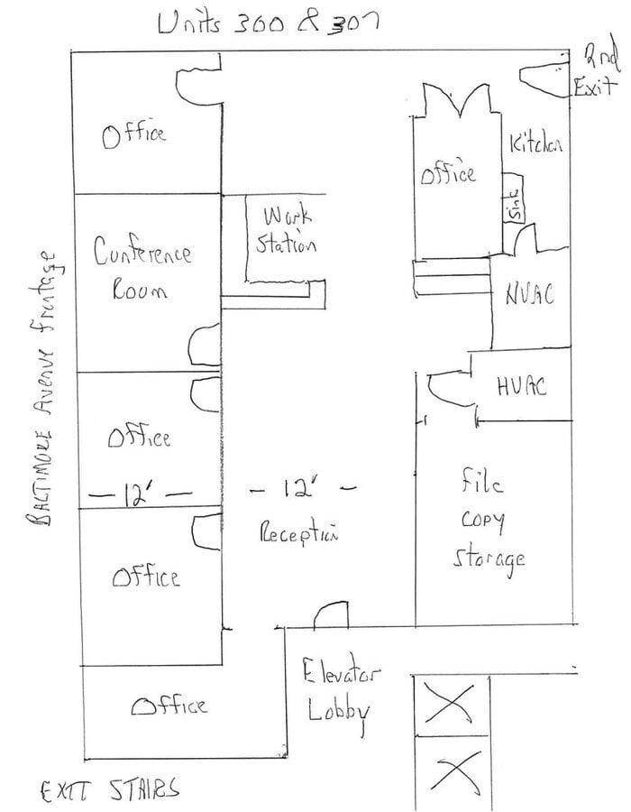 606 Baltimore Ave, Towson, MD 21204 - Unit 300/307 -  - Floor Plan - Image 1 of 5