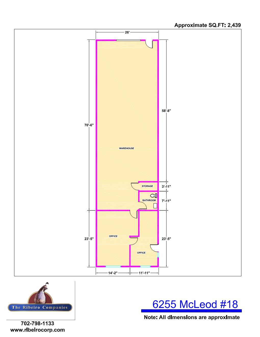 6255 McLeod Dr, Las Vegas, NV for lease Floor Plan- Image 1 of 9