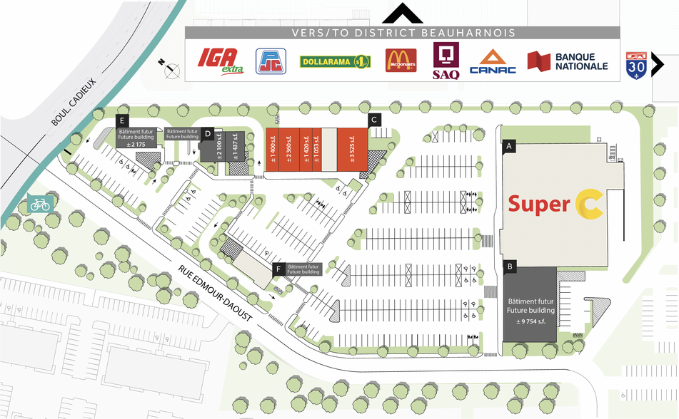 300-420 Rue Edmour-Daoust, Beauharnois, QC for lease - Site Plan - Image 3 of 4