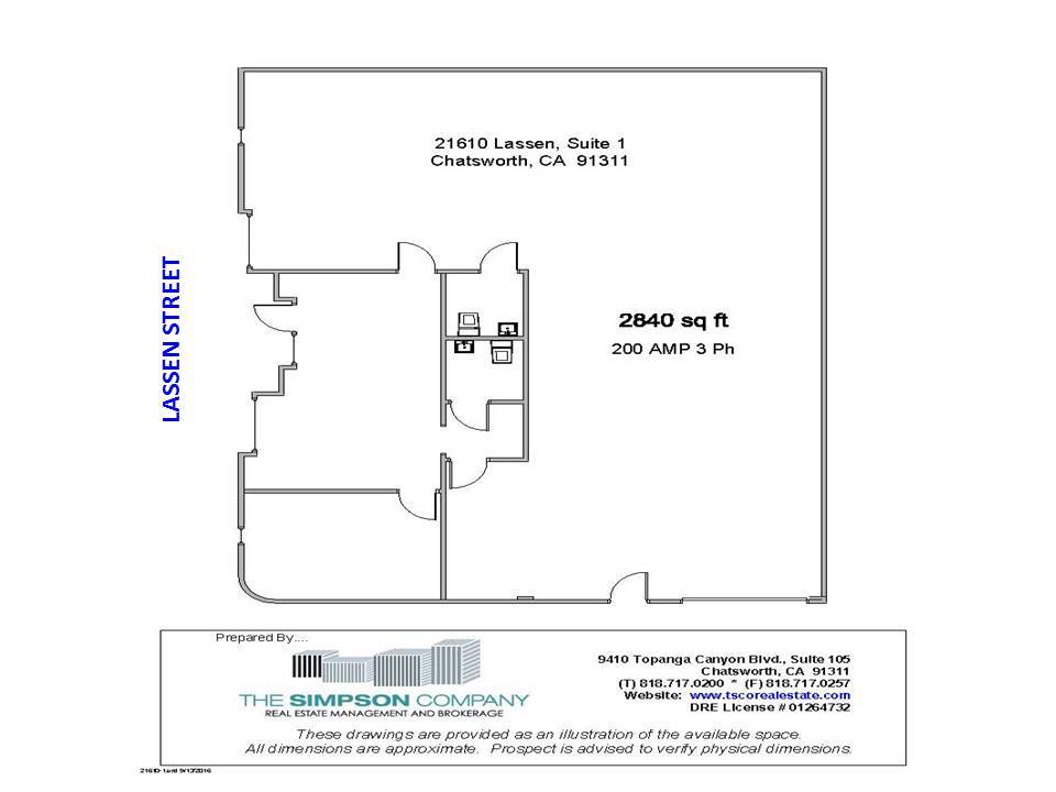 21610 Lassen St, Chatsworth, CA for lease Floor Plan- Image 1 of 1