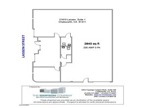 21610 Lassen St, Chatsworth, CA for lease Floor Plan- Image 1 of 1