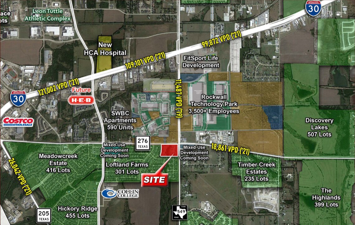 FM 549 & Hwy 276, Rockwall, TX for sale Aerial- Image 1 of 1