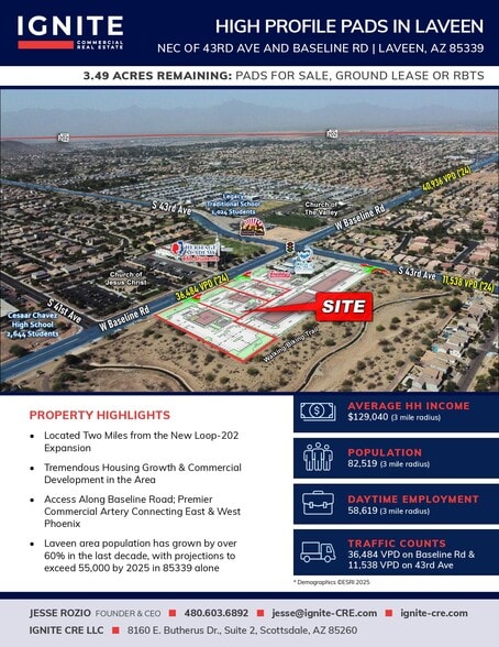 NEC 43rd & Baseline Rd, Laveen, AZ for lease - Aerial - Image 1 of 4