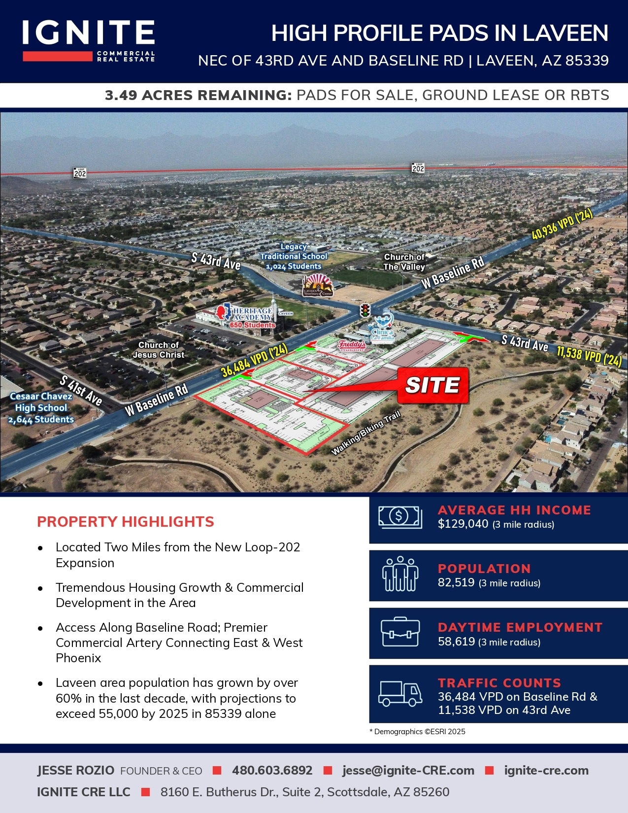 NEC 43rd & Baseline Rd, Laveen, AZ for lease Aerial- Image 1 of 5