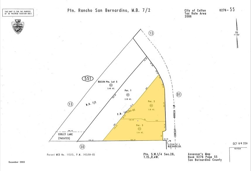 851 S Mount Vernon Ave, Colton, CA for lease - Plat Map - Image 2 of 3