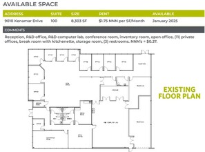 9040 Kenamar Dr, San Diego, CA for lease Floor Plan- Image 1 of 2