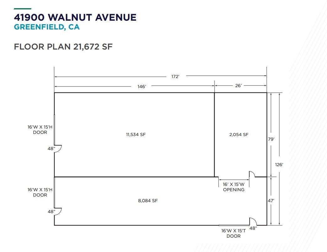 41900 Walnut Ave, Greenfield, CA for lease Floor Plan- Image 1 of 1