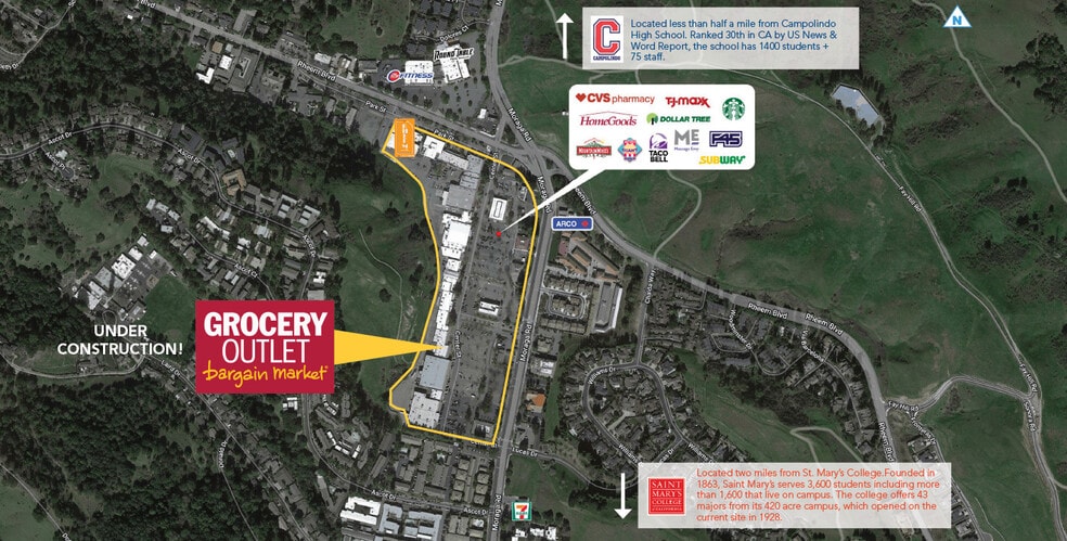 360-580 Park Blvd, Moraga, CA for lease - Aerial - Image 3 of 9